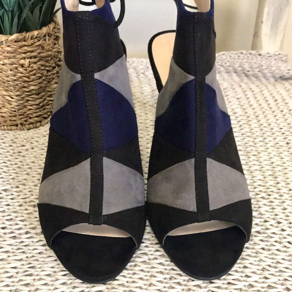 Nine West Color Block Peep Toe Booties - Picture 5 of 16